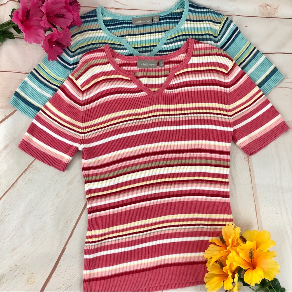 Croft & Barrow Striped Bundle Blouse Top